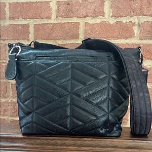 Lug Black Quilted Crossbody Bag